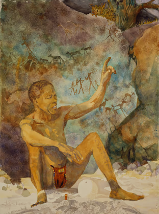 bushman storyteller: 22 x 30