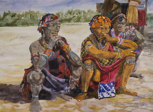 bushwomen at llaru: 22 x 15