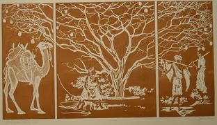 desert wayside triptych: 24 x 14